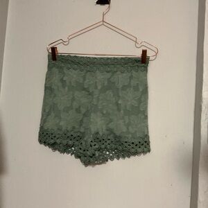 Floral green shorts